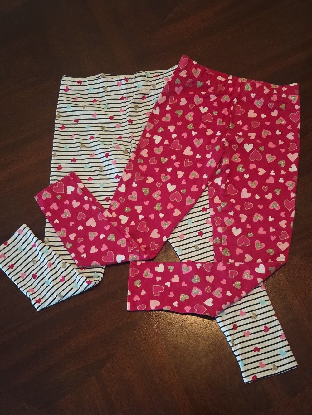 Isaac Mizrahi Girls Heart & Stripe Leggings Set in Pink, White & Black